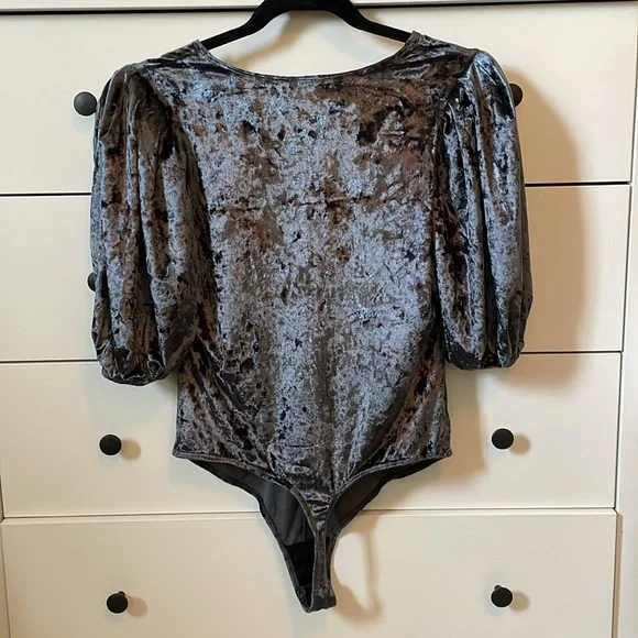Free People Intimately Don’t You Wish Velvet Bodysuit in Black / Medium NWT - Picture 6 of 16